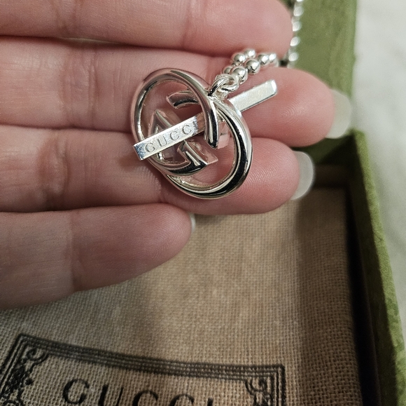 Gucci Interlocking GG Necklace Sterling Silver 925 - Picture 2 of 4